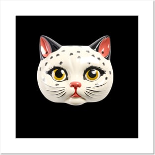 Retro Kitschy Cat Heads Posters and Art